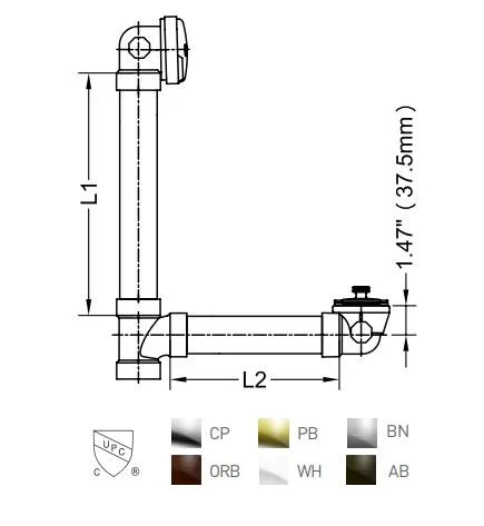 Flexible Sch40 PVC Bath Waste, Lift & Turn