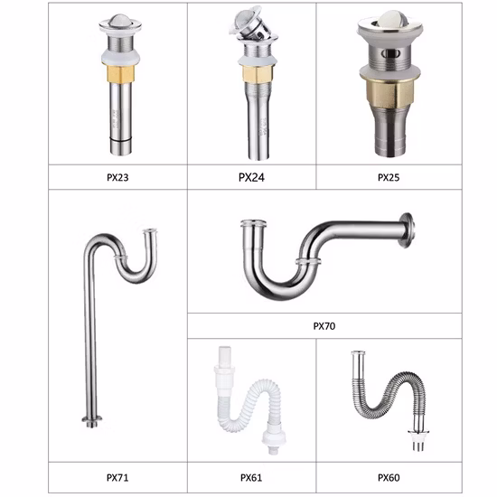 Alife 1-1/4 Square Brass Basin Waste Siphon Odour Bottle Trap with Stainless Steel Pipe
